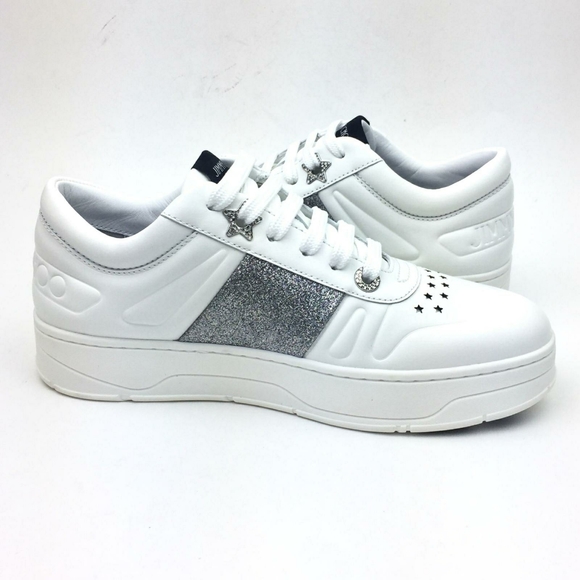 JIMMY CHOO Hawaii Lace-Up Sneaker sz 7 - Picture 5 of 15